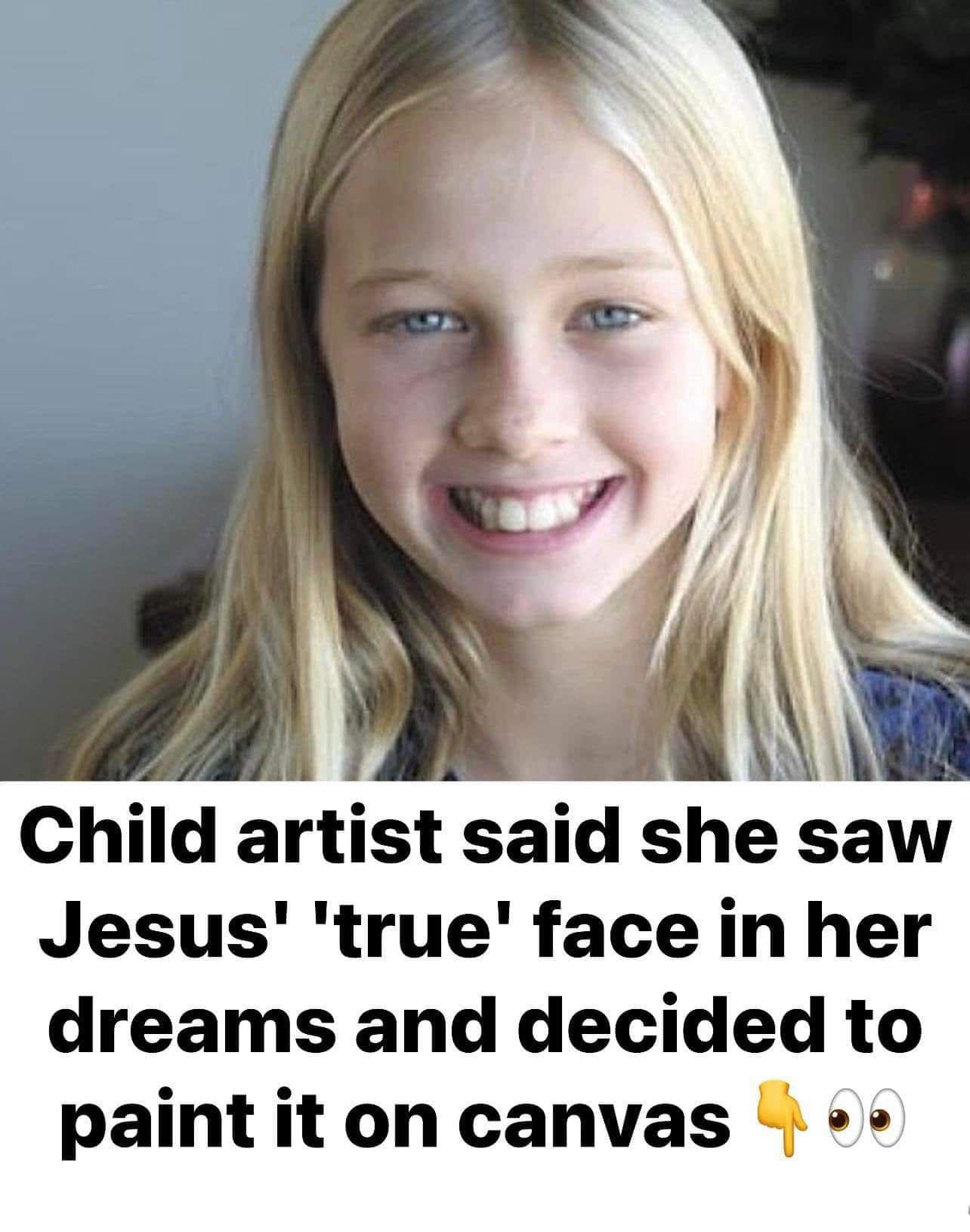 Masterful Painting Of Jesus By 8-Year-Old—Says She Saw The True Face Of Jesus