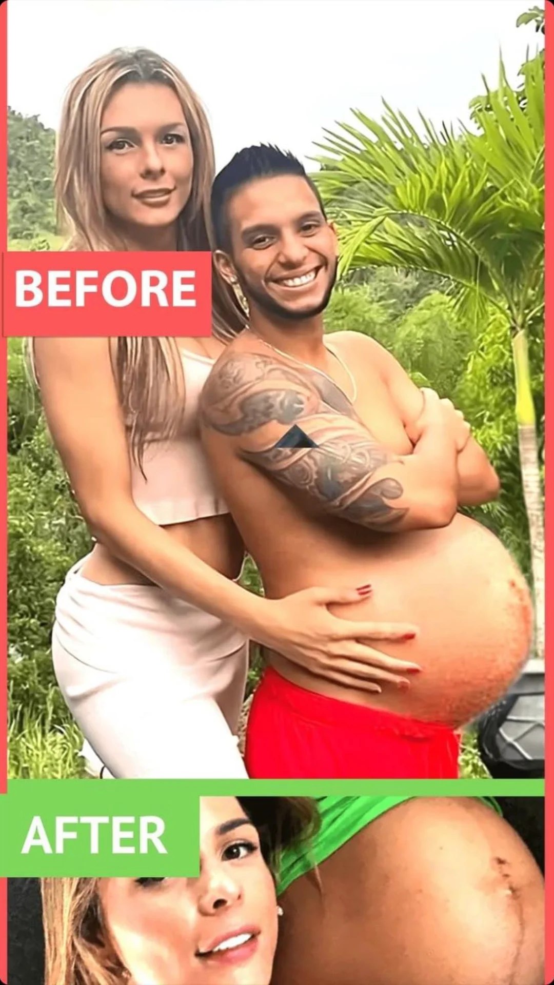 Colombian Model Shares pictures of her Eight months Pregnant Husband…😳