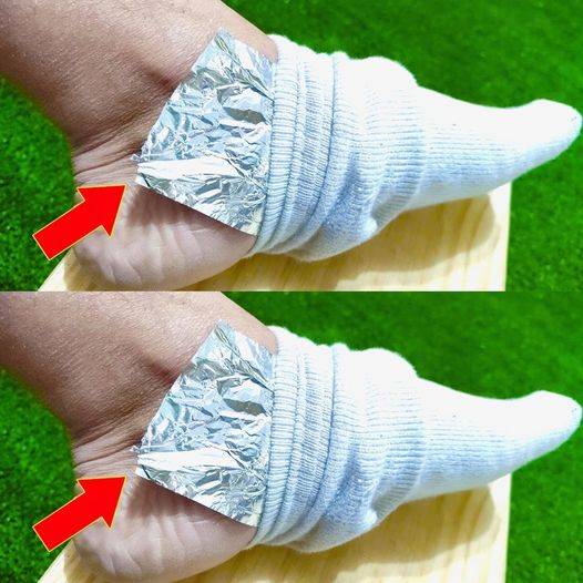 If you see someone’s feet wrapped in aluminum foil, here’s what it could mean