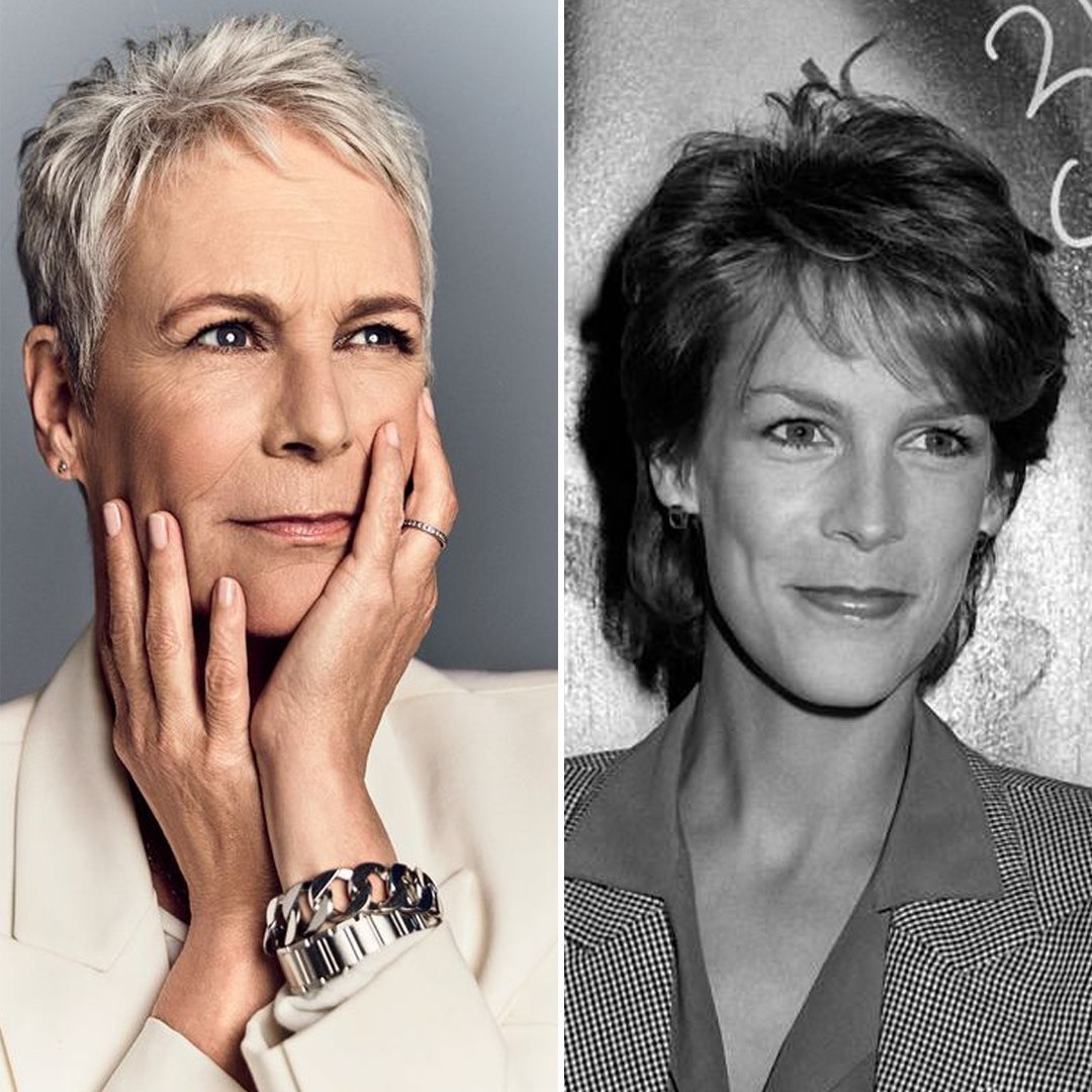 AN ELEGANT DRESS WITH A DEEP NECKLINE. JAMIE LEE CURTIS SHOWED OFF HER AMAZING FIGURE AT 64 YEARS OLD